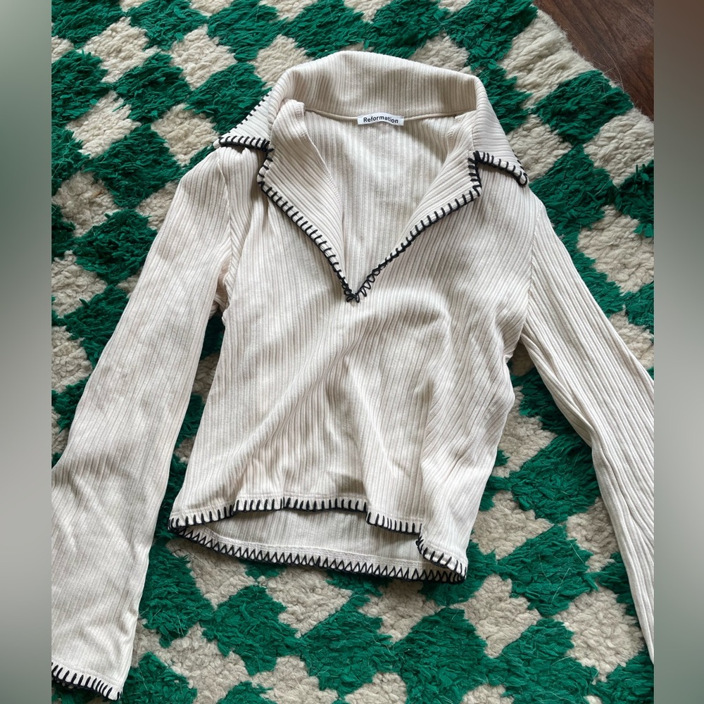 Reformation Nolen Knit Top XS ivory